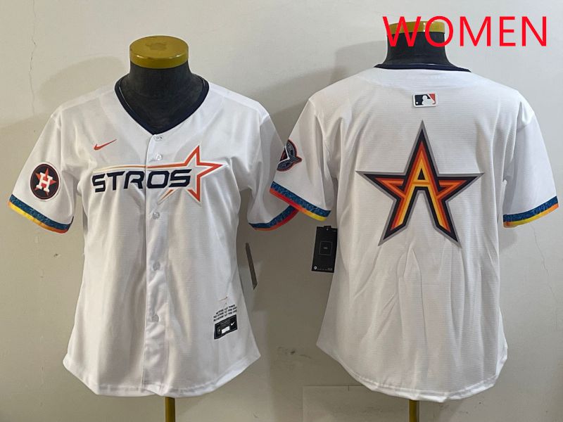 Women Houston Astros Blank White Fourth generation Joint Name 2025 Nike MLB Jersey style 6